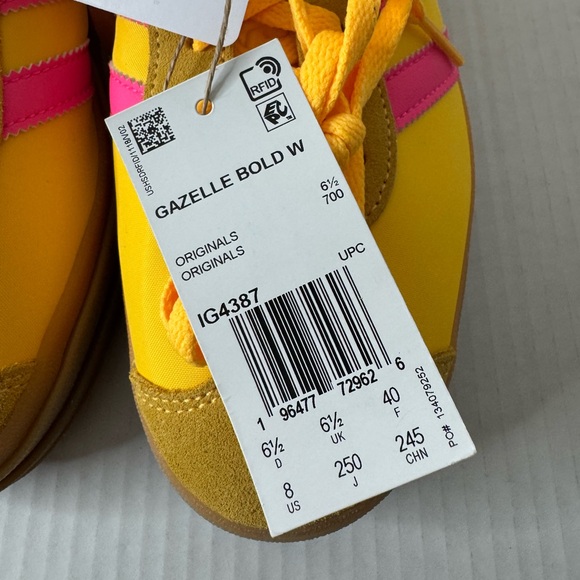adidas Gazelle Bold Womens Sneaker Spark Lucid Pink Sz 8 NWT - Picture 8 of 14